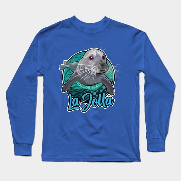 Pacific Harbor Seal La Jolla California Long Sleeve T-Shirt by SuburbanCowboy